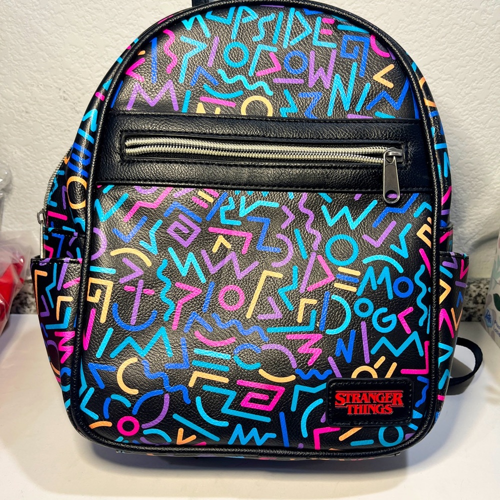 Stranger Things Mini Backpack Bag 80s Pattern Fun… - image 1